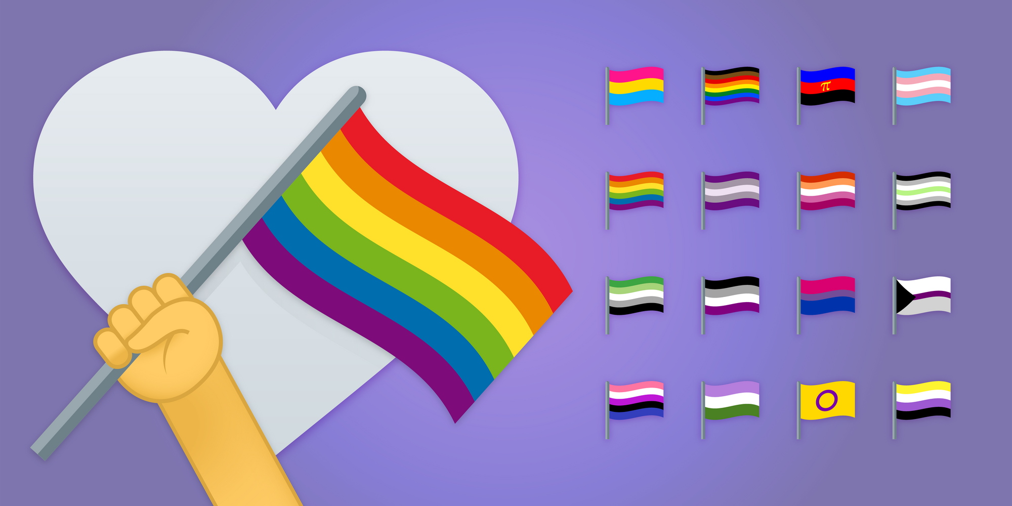 World’s First LGBT+ Emoji Flags for #Pridemonth